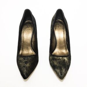 Adrianna Papell Bronze Metallic Calf Hair Heels